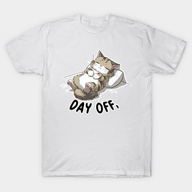 Day Off - Lazy Sleeping Cat Kawaii Style T-Shirt by MK3